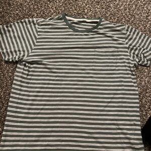 Striped Green and White Men's Shirt